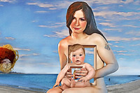 Pencil Pixels January 2011 Calendar cover - in memory of Dali - Madonna_of_Port_Lligat