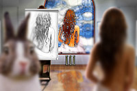 Pencil Pixels March 08 Calendar cover - March Hare Photo Bomb