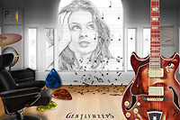 Pencil Pixels 11-09 My Guitar Gently Weeps Calendar cover - Tribute to George Harrison