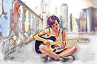 Pencil Pixels - Playing softly with her song