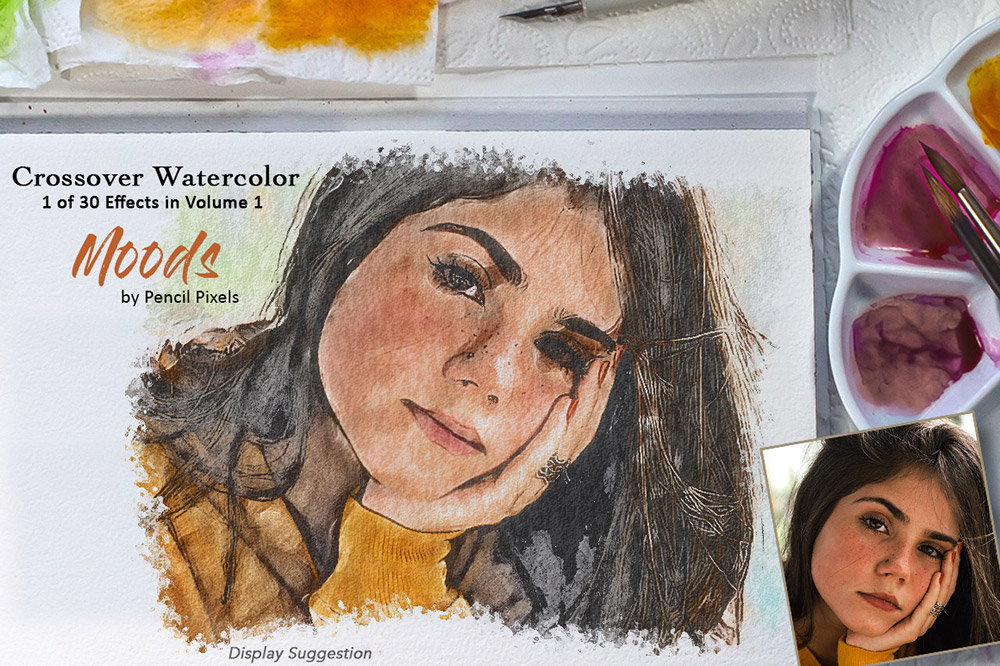 Pencil Pixels - Watercolor of a girl in Fall