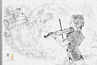 Pencil Pixels April 2014 Calendar cover - Daughter-Link-PianoGuys-Lindsey Stirling