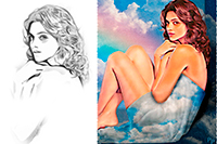 Pencil Pixels drawing-of-girl-in-the-clouds