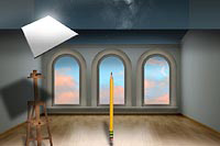 Pencil Pixels January 2013 Calendar cover Photoshop Scripts -The beginning of Time.