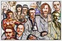 Pencil Pixels March 2014 Calendar cover - March Birthdays TV and movie stars that are joined by the cosmic stars