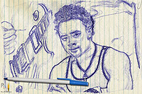 Pencil Pixels April 2013 Calendar cover Photoshop Scripts - Ballpoint Pen effect