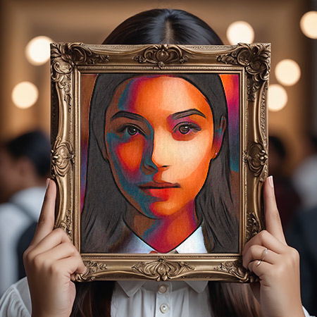 Cartoonic with reality in the background