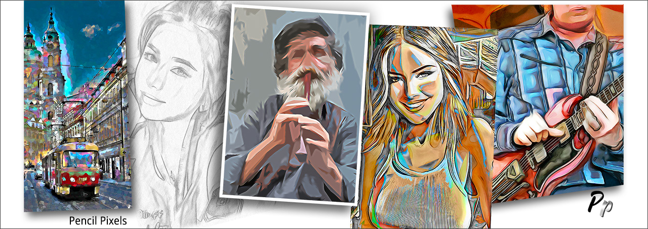 Pencil Pixels Photoshop Scripts for Art Effects